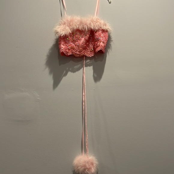 Dyspnea custom one off rare sequin and beaded crop top with puff puffs corset - Picture 11 of 11